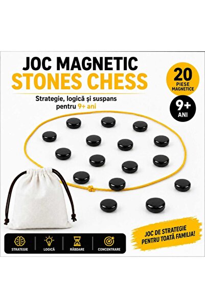 MC Micostore Joc Magnetic Stones Chess cu 20 pietre magnetice, strategie si l...