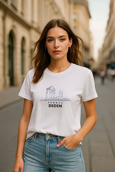MARKAPIA WOMAN Tricou cu mânecă scurtă cu imprimeu Didim 100% bumbac pentru f...
