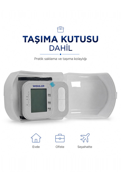 Wohler Bilekten Ölçer Dijital Tansiyon Aleti , Nabız Ölçer , 2 X 120 Ölçüm Hafıza , Saklama Kutulu