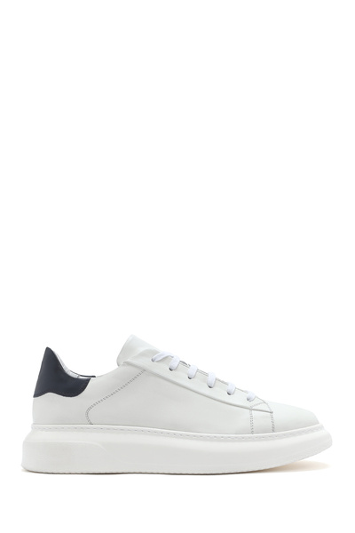 Derimod Erkek Beyaz Bağcıklı Kalın Tabanlı Deri Sneaker 25SFD740518