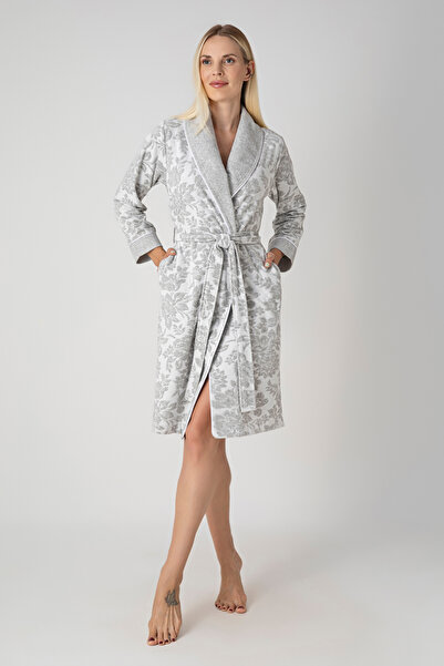 Nuşa Short Shalyaka Bamboo Cotton Jacquard Women's Dressing Gown – Premium So...