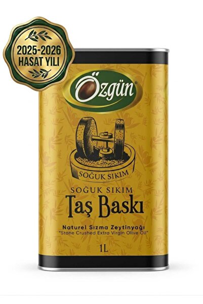 ÖZGÜN ZEYTİN & ZEYTİNYAĞI TAŞ BASKI 1 LT TENEKE