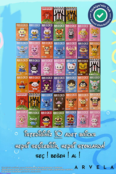 Arvela 10 Adet Bricks Marka Tamamı Seçmeli Mini Blok Seti - 10lu - Sen Ne Seç...