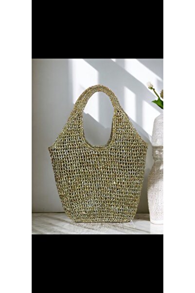 ARTTMACRAME Metallic Beach Bag