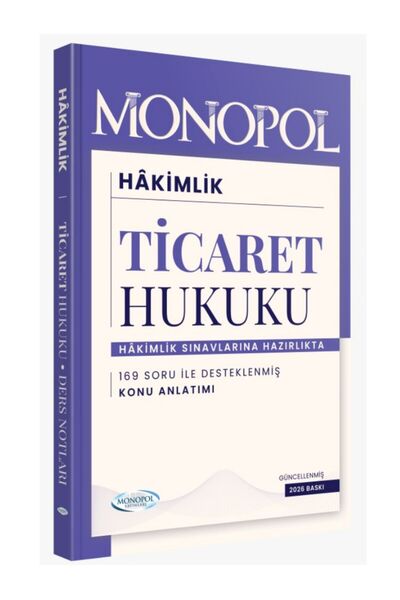 Monopol Yayınları 2026 Hakimlik Ticaret Hukuku Ders Notları ve Soruları