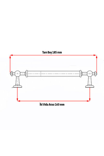Badem10 Nesil Bronz Metal Kulp 160 Mm- 16 Cm Mobilya Mutfak Çekmece Dolabı Dolap Kulpları Kulbu Kulpu