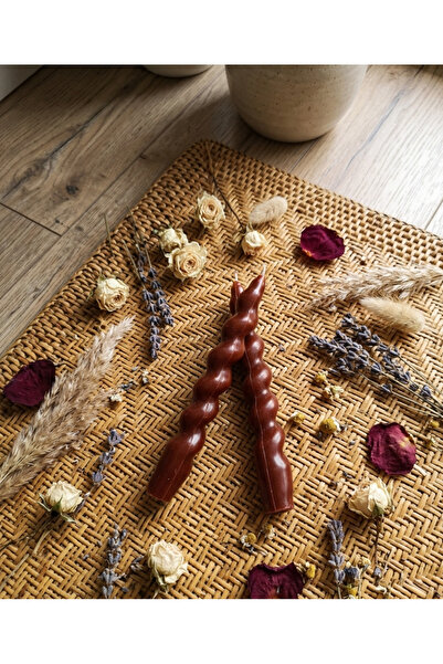 DRN Kiremit Renkli Spiral, Burgulu Pinterest ModeŞamdan Mum 2' li Set
