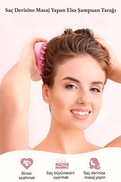 ELSA مشط استحمام احترافي من السيليكون الناعم لغسل الشعر وتدليك فروة الرأس