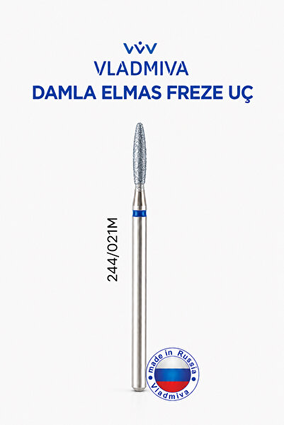VLADMİVA Orijinal Rus Elmas Ateş Manikür Freze Uç Mavi 244/021m