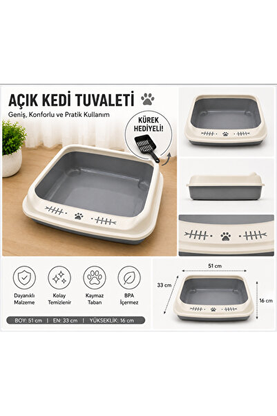 Patiyox AÇIK KEDİ TUVALETİ
