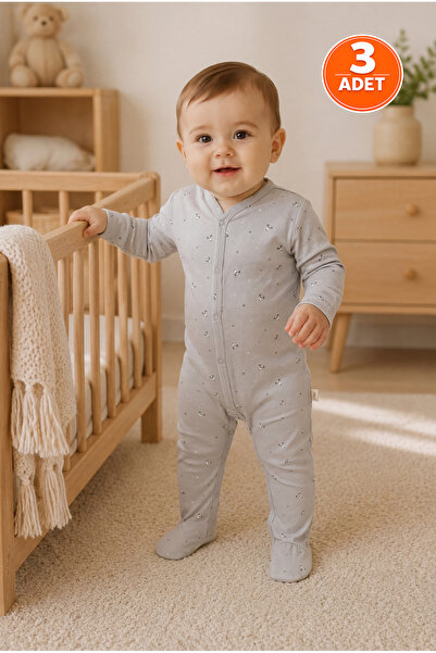 ZUMI BABY KIDS طقم من 3 قطع من ملابس الأطفال القطنية ذات الأكمام الطويلة والق...