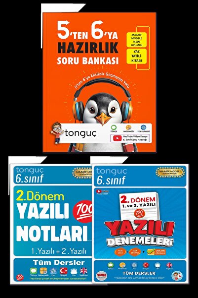 Tonguç Yayınları 5'ten 6'ya Hazırlık Kitabı Ve 6. sınıf 2. Dönem Yazılı Notla...