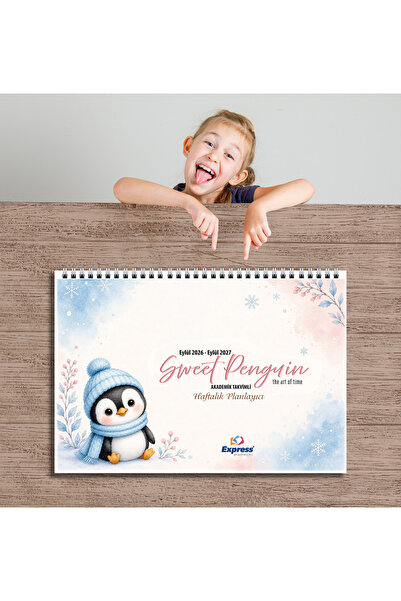 express planlayıcı 2027 Calendar A4 Size 53 Weekly Planner Sweet Penguin