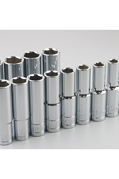 Choice 1set 4-14mm 2025 Hot Sale 11pcs Metric Long Chrome Socket Set 1/4-Inch...