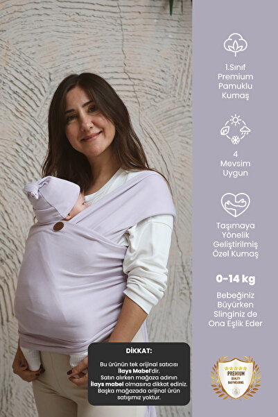 ilays beauty Premium Birinci Sınıf Pamuklu Esnek Wrap Sling (BABYWEARİNGE ÖZE...