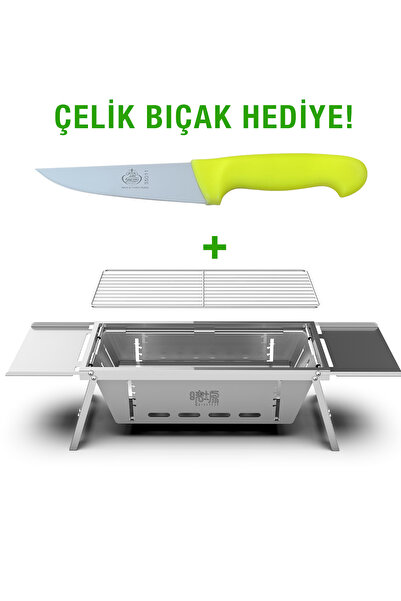 QINGYAN Katlanabilir Paslanmaz Çelik Pratik Kamp Mangalı