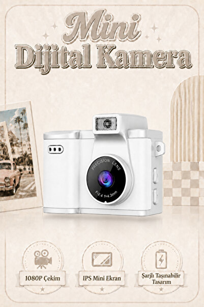 SEYUTECH Retro Mini Dijital Fotoğraf Makinesi 1080P HD Selfie Video Vlog Kame...