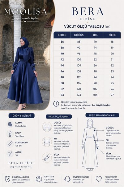 MOOLİSA Rochie de Seara Bera Albastru Marin