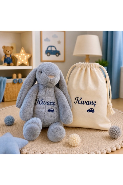 littleblissatelier İsimli Uyku Arkadaşı Tavşan Gri