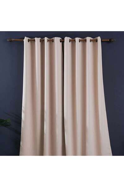 PAN HOME زوج ستائر ديكستور المعتمة 135×240 سم - بيج