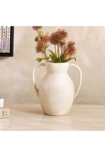 PAN HOME Martina Ceramic Vase With Handles 10.5x15cm- White