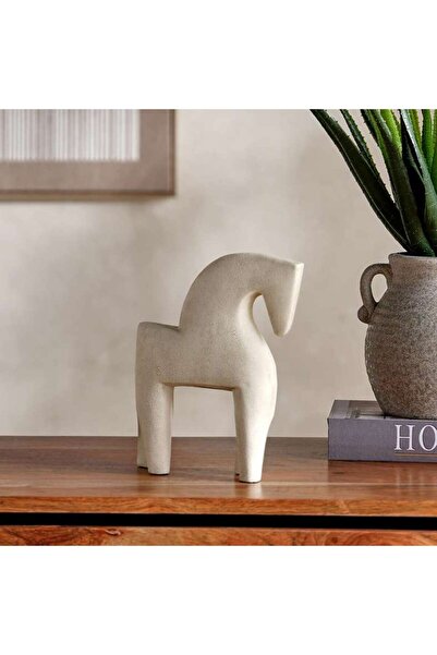 PAN HOME Livi Polyresin Horse Decor Figurine 25.5x14.5x30cm - Beige