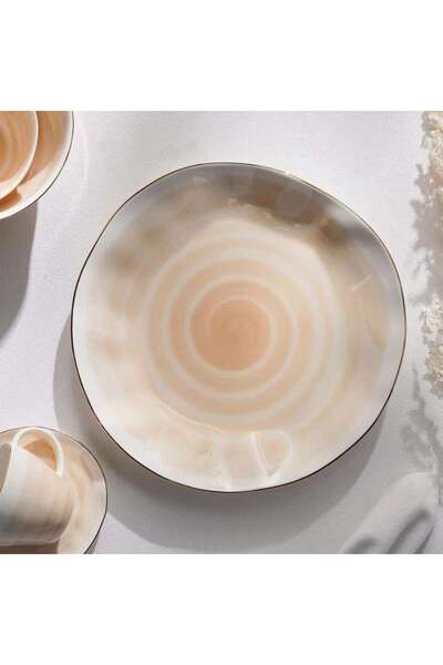PAN HOME Color Whirl Porcelain Dinner Plate Dia26cm -beige