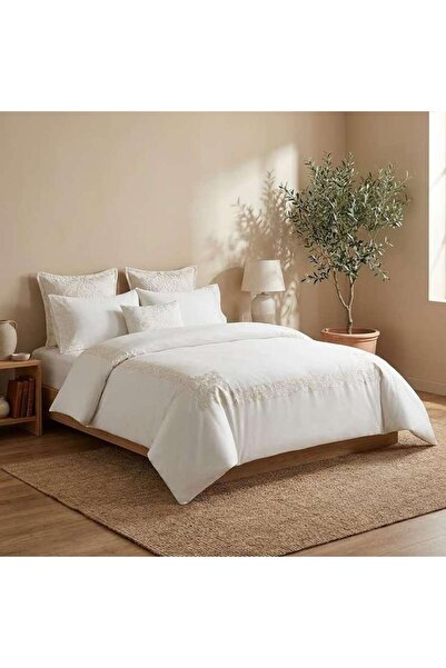 PAN HOME Luxury Uzbek 4-piece Embroidered Comforter Set 250x260cm-cream