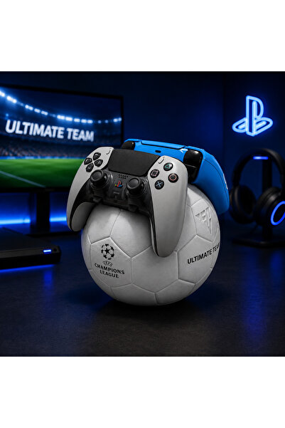 PS5 DualSense Futbol Topu Standı | 3D Baskı Oyun Kolu Tutucu | Gaming Dekorasyon Aksesuarı
