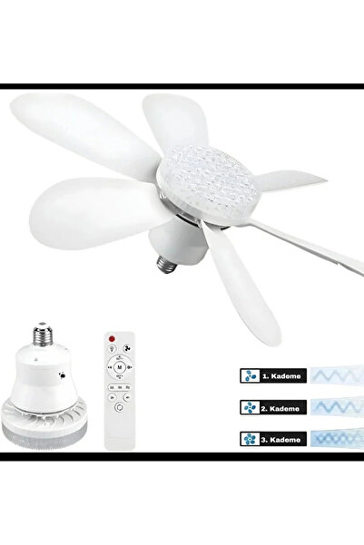 kozo-f 64cm Modern Kozof Uzaktan Kumandalı 5 Kanatlı Tavan Vantilatörü Ve Led...