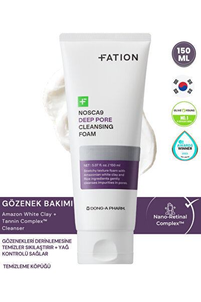 Fation Nosca9 Deep Pore Cleansing Foam | Nano-retinal RX™ & %0.5 BHA ile Göze...