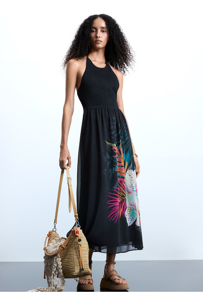 Desigual Siyah Kadın Standart Fit Elbise 26SWVW66