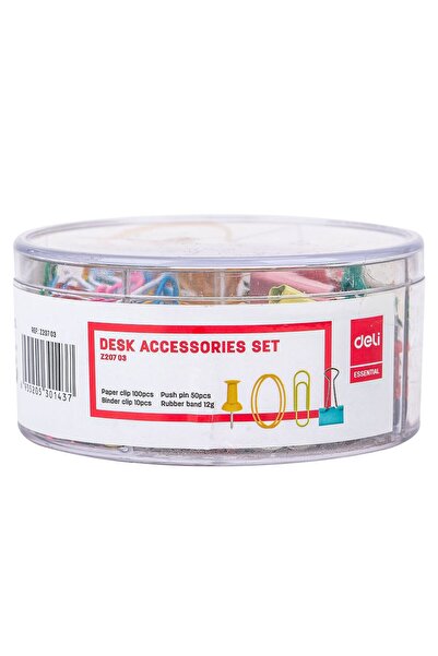Deli Set de accesorii de birou (Agrafe, Elastice, Cleme, Ace)