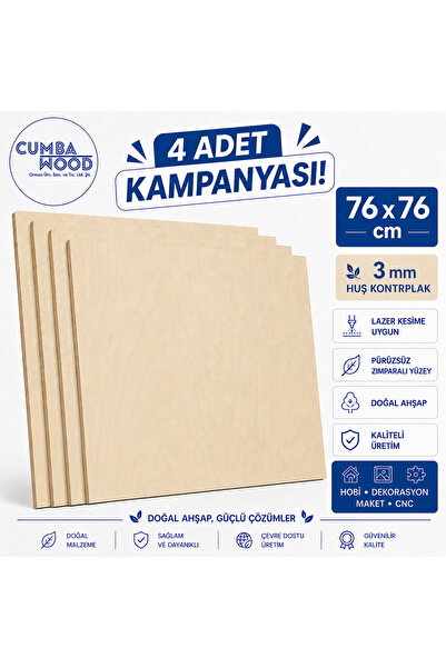 huş kontrplakk HUŞ KONTRPLAK 4LÜ SET HOBİ DEK.