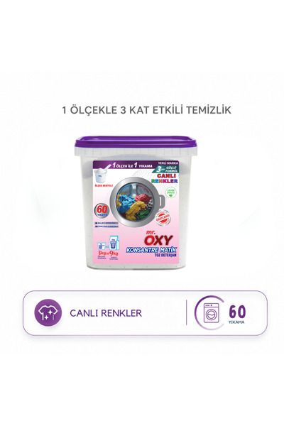 MR.OXY Mr. Oxy Konsantre Matik Toz Deterjan 3 kg - Canlı Renkliler