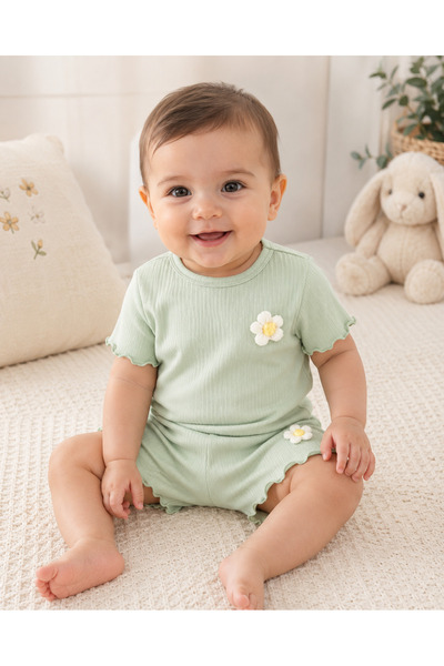 eymwes Kız Bebek Çocuk Yazlık Şort Tşhirt Takım