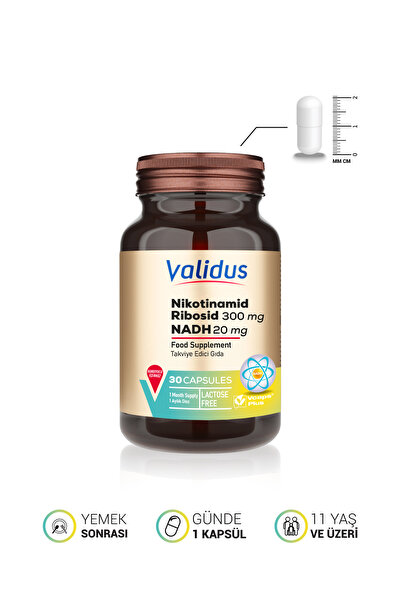 Validus Nikotinamid Ribosid 300 mg + NADH 20 mg 30 Capsules