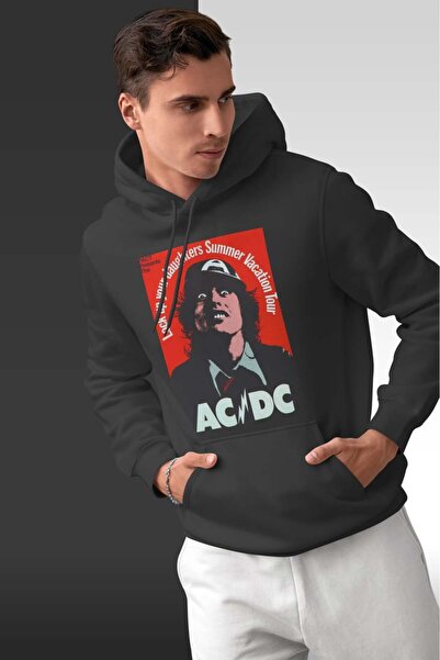 buzagi tasarım ürünleri Ac/Dc Oversize Hooded Unisex Sweatshirt