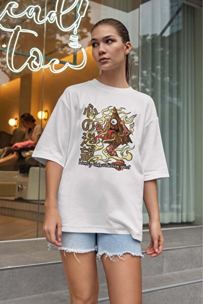 buzagi tasarım ürünleri Urban Oversize Unisex White T-Shirt