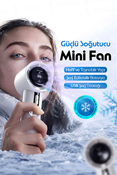 EN SİGA Şarjlı El Vantilatörü Bıçaksız Mini Fan USB Taşınabilir Güçlü Soğutuc...