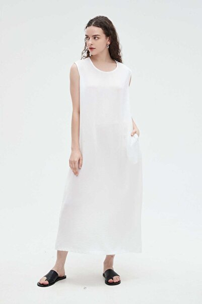 Nichii Women's Long Midi A-Line, plain and wide Dress