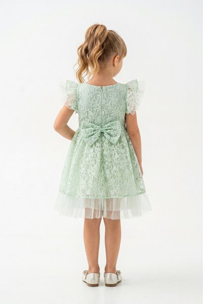 Eray Kids Lace Girls' Formal Dress with Bow Detail on the Back