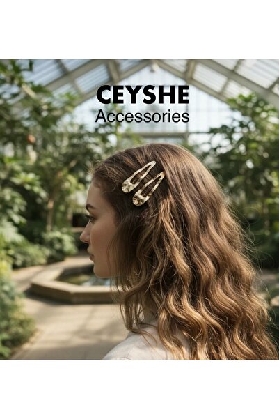CeyShe Pinterest 2'li Parlak Gold Dalgalı İthal Altın Kaplama Kalın Metal Çıt...