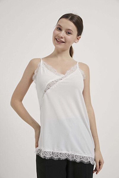 Arma Life Armalife 10626 Lace Detail Asymmetric Flexible Strap Women's Blouse