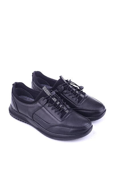 Papuçsepeti Papuç Sepeti 515 Genuine Leather Stretch Lace-Up Casual Men's Shoes
