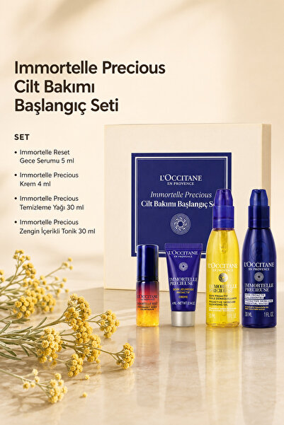 L'Occitane Immortelle Precious Cilt Bakımı Başlangıç Seti, İlk Yaşlanma Belir...