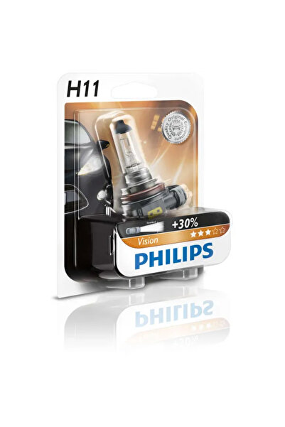 Philips Bec auto cu halogen Vision +30% H11 55W 12V 12362PRB1 pentru faruri