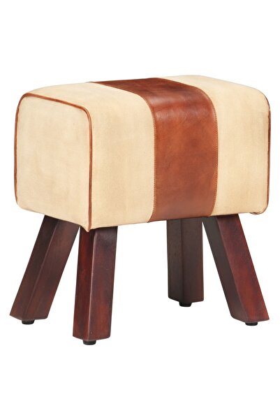 Concept Bancă Bok gimnastică maro 38 cm piele naturală/lemn masiv mango
