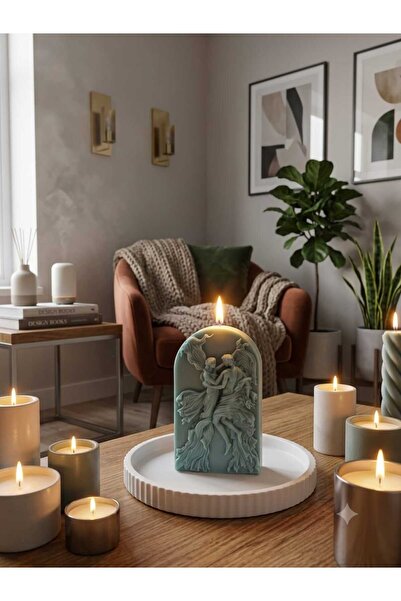 SCA CANDLE Dekoratif Mum Romeo &juliet Model Adem Havva Model Yeşil Renk Cand...