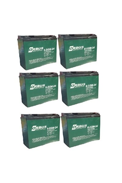 ORBUS 12V 24 AMPER (DİK) ELEKTRİKLİ BİSİKLET AKÜSÜ 6'LI PAKET